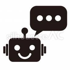 先端技術　チャットボット チャットボット,ロボット,吹き出しのシルエット素材