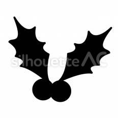 柊 柊,葉,実のシルエット素材