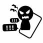 SNSにいるアンチ sns,アンチ,批判,投稿,スマホ,迷惑,中傷,誹謗,攻撃,人物のシルエット素材