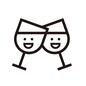 乾杯 乾杯 乾杯,お酒,ワイン,ワイングラス,アルコール,顔,目,口,笑う,笑顔のシルエット素材