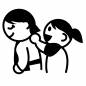 肩たたきをする女の子 肩たたきをする女の子 女の子,肩たたき,女性,笑顔,嬉しい,かわいい,育児,ボブ,ポニーテール,親子のシルエット素材