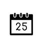25日 カレンダー,卓上カレンダー,日めくり,日めくりカレンダー,給料日,25,25日,暦,日付のシルエット素材