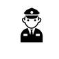警察官 警察官 上半身,人,人物,男,男性,帽子,制服,警察官,公務員,ネクタイのシルエット素材