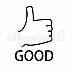 顧客満足度　白抜き 手,親指,承認のシルエット素材