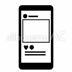 SNS広告 スマホ,携帯,機器のシルエット素材