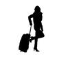 トラベル トラベル 人物,女性,全身,待つ,ポーズ,旅,旅行,お出かけ,トラベル,キャリーのシルエット素材