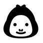 ゴリラ ゴリラ,正面,おにぎり型,笑顔,子供,かわいい,癒し,デフォルメ,アップ,顔のシルエット素材