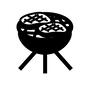 バーベキュー バーベキュー バーベキューコンロ,丸型,円,肉,お肉,焼く,2枚,食べ物,焼き色,屋外のシルエット素材