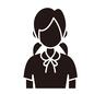 中学生 女の子,女子中学生,制服,夏服,半袖,お下げ髪,上半身,正面,ピクトグラム,人物のシルエット素材