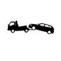 レッカーされる車 レッカーされる車 横向き,2台,レッカー,レッカー車,けん引,運ぶ,事故車,事故処理,交通事故,事故のシルエット素材