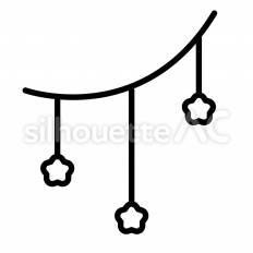 星の飾り 星,飾り,吊るすのシルエット素材