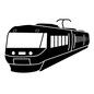 電車 電車 電車,鉄道,車両,鉄道車両,乗り物,乗物,乗車,列車,車体,交通手段のシルエット素材
