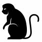 申(干支) 申(干支) 申,猿,申年,1匹,横向き,動物園,干支,十二支,年賀状,動物のシルエット素材