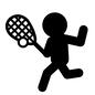 テニス テニス テニス,人,人物,走る,打つ,ラケット,テニスラケット,テニスボール,ピクトグラム,テニス部のシルエット素材
