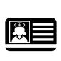 カード カード 看護師免許,医師免許,身分証明書,IDカード,証明書,証明写真,ナースキャップ,看護師,ナース,メディカルのシルエット素材