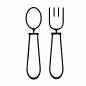 スプーンとフォーク フォーク,スプーン,カトラリー,食事,ベビー用品,赤ちゃん用品,育児用品,ベビーグッズ,育児,赤ちゃんのシルエット素材