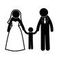 子連れ結婚 子連れ結婚 子連れ結婚,子連れ再婚,子連れ,再婚,子供,挙式,ピクトグラム,ウェディングドレス,人物,人のシルエット素材