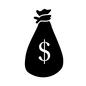 現金袋 現金袋 外貨,袋,銭袋,現金袋,小銭袋,現金,ドル,お金,銀行,バンクのシルエット素材