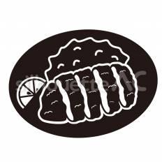 とんかつ とんかつ,衣,揚げ物のシルエット素材