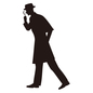 探偵 探偵 探偵,シャーロックホームズ,探す,虫眼鏡,歩く,全身,横向き,横顔,物語,お話のシルエット素材