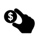 ドルを持つ手 ドルを持つ手 ドル,ドル記号,通貨,通貨記号,コイン,小銭,現金,お金,持つ,手のシルエット素材