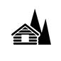 ロッジ ロッジ ロッジ,山荘,山小屋,小屋,丸太小屋,ログハウス,建物,家,宿泊施設,針葉樹林のシルエット素材