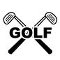 ゴルフ ゴルフ ゴルフクラブ,2本,重なる,クロス,GOLF,ロゴ,エンブレム,モチーフ,趣味,運動のシルエット素材