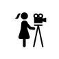 女性カメラマン 女性カメラマン 女性カメラマン,カメラマン,カメラ,映画,撮る,撮影,ポニーテール,人物,女性,女のシルエット素材
