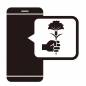 スマホ画面とカーネーション スマートフォン,メッセージ,画面,sns,吹き出し,カーネーション,花,渡す,手,母の日のシルエット素材