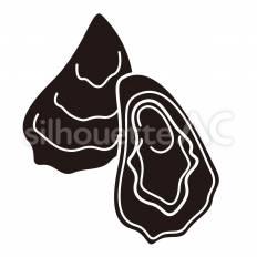 牡蠣 牡蠣,殻付き,海産物のシルエット素材