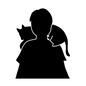 猫 猫 ペット,猫,男性,人,人物,上半身,正面,登,肩,よじ登るのシルエット素材