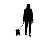 散歩 散歩 犬,いぬ,イヌ,動物,生き物,ペット,家族,可愛い,癒し,イラストのシルエット素材