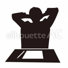 思案中 机,紙,考えるのシルエット素材