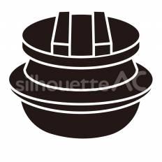 釜飯 釜飯,器,蓋のシルエット素材