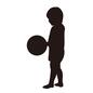 ボールを持つ子供 ビーチボール,ボール,遊び,球技,ゲーム,人物,全身,横向き,子供,男の子のシルエット素材
