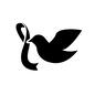 鳩 鳩 鳩,ハト,白鳩,鳥,リボン,運ぶ,祝福,幸福,幸せ,シンボルのシルエット素材
