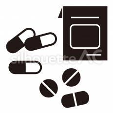 常備薬 薬,錠剤,カプセルのシルエット素材