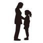 学生と先生 学生と先生 向き合う,母親,親,女性,女,2人,大人,子供,先生,学生のシルエット素材