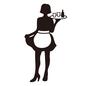 アルバイト ウェイトレス,女性,ミニスカート,エプロン,トレー,飲み物,グラス,運ぶ,働く,人のシルエット素材