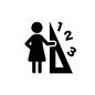 女性教諭 女性教諭 オンライン授業,休校対策,外出自粛,ステイホーム,先生,教諭,三角定規,直角三角形,人物,女性のシルエット素材