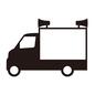 広報車 広報車 広報車,トラック,軽トラック,軽トラ,スピーカー,拡声器,乗り物,横向き,側面,案内のシルエット素材