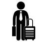 宿泊客 宿泊客 宿泊客,客,旅行客,お客さん,ビジネスマン,人,人物,ピクトグラム,全身,スーツケースのシルエット素材