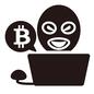 仮想通貨犯罪 仮想通貨犯罪 パソコン,ノートパソコン,覆面,ビットコイン,仮想通貨,仮想,通貨,お金,詐欺,ハッカーのシルエット素材