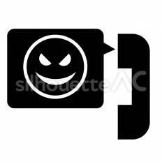 なりすまし通話 通話,なりすまし,危険のシルエット素材