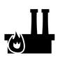 発電所 発電所 発電所,火力発電,煙突,工場,建物,施設,炎,火,インフラ,インフラストラクチャーのシルエット素材