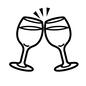 乾杯 乾杯,グラス,ワイングラス,ワイン,飲み物,白ワイン,2杯,アルコール,飲酒,酒のシルエット素材