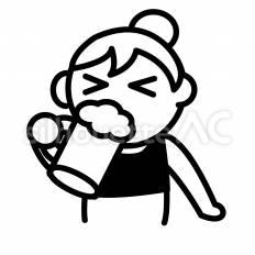 ビールを飲む人 子供,女の子,観光のシルエット素材