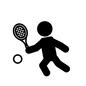 テニス 遊び,ピクトグラム,人,人物,テニス,テニスラケット,テニスボール,スポーツ,運動,構えるのシルエット素材