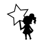 星のプレートと持つ女の子 星のプレートと持つ女の子 女の子,星,持つ,星型,子供,はめ込み,ポニーテール,フレーム,看板,キラキラのシルエット素材